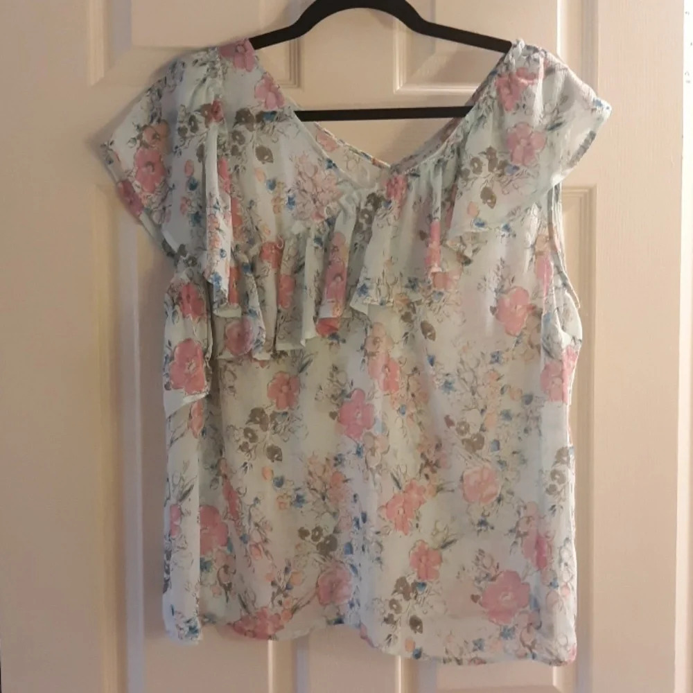 A New Day Sheer floral blouse